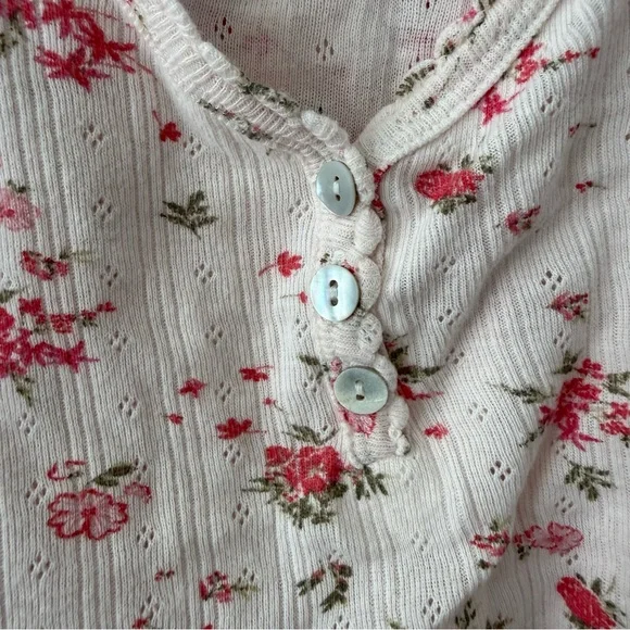 Joie Pajama Set Cropped Top 100% Organic Cotton - Picture 4 of 15